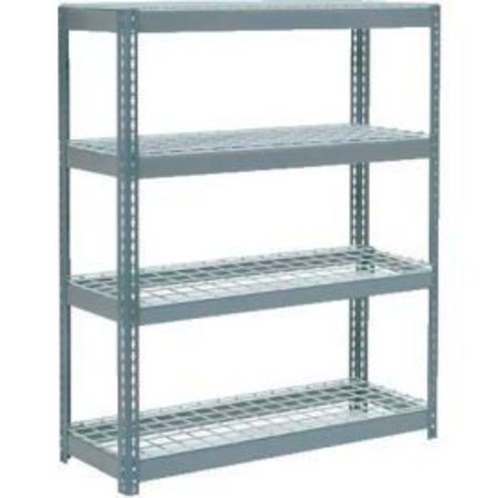 GLOBAL EQUIPMENT Extra Heavy Duty Shelving 48"W x 12"D x 60"H With 4 Shelves, Wire Deck, Gry 717195